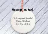 Ceramic Circle Decoration - Xmas rainbow personalised baby's first xmas