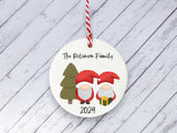 Ceramic Circle Decoration - Santa gonk personalised family