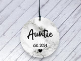Pregnancy Reveal Gift for Auntie - Marble Ceramic circle