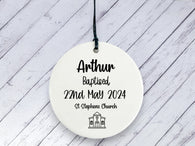 Baptism Gift- Personalised Ceramic circle