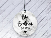 Pregnancy Reveal Gift for Big Brother - Marble Ceramic circle