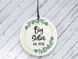 Pregnancy Reveal Gift for Big Sister - Ceramic circle