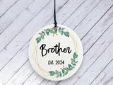 Pregnancy Reveal Gift for Brother - Botanical Ceramic circle