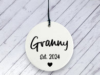 Pregnancy Reveal Gift for Granny - Ceramic circle