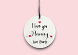 I love you , personalised ceramic ornament