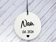 Pregnancy Reveal Gift for Nan - Ceramic circle