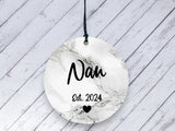 Pregnancy Reveal Gift for Nan - Marble Ceramic circle