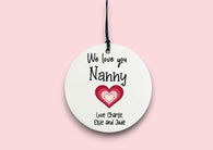 We love you , personalised ceramic ornament