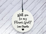 Flower Girl Proposal gift - Personalised Ceramic circle