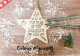 Wooden Colour In Doodle Star Ornament or magnet - Merry Xmas to the best Auntie