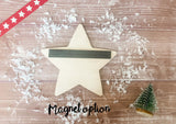 Wooden Colour In Doodle Star Ornament or magnet - Merry Xmas to the best Step Sister