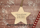 Wooden Colour In Doodle Star Ornament or magnet - Merry Xmas to the best Mum