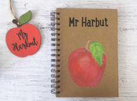 Kraft Lined Notepad -  Apple Teacher's Name