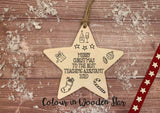 Wooden Colour In Doodle Star Ornament or magnet - Merry Xmas to the best Teaching Assistant