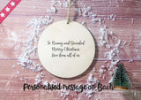 Wooden Circle Decoration - Xmas rainbow - first xmas as mr & mrs