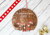 Dark Wood Circle Decoration - Sloth family