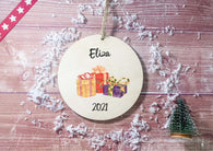 Wooden Circle Decoration - child's name presents