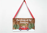 Christmas at the Personalised Hanging Xmas plaque - Red Car