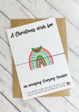 Wish bracelet - A Christmas wish for an amazing Nursery Teacher - Xmas Rainbow