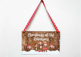 Christmas at the Personalised Hanging Xmas plaque - Sloth Family