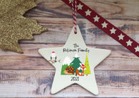 Ceramic Hanging Star Decoration family personalised festive friends