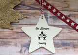 Ceramic Hanging Star Decoration Monochrome monogram family name