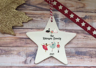 Ceramic Hanging Star Decoration Nutcracker family personalised