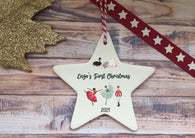 Ceramic Hanging Star Decoration Nutcracker baby's first xmas