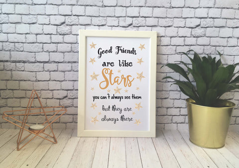 Card Print - Good Friends Are Like Stars