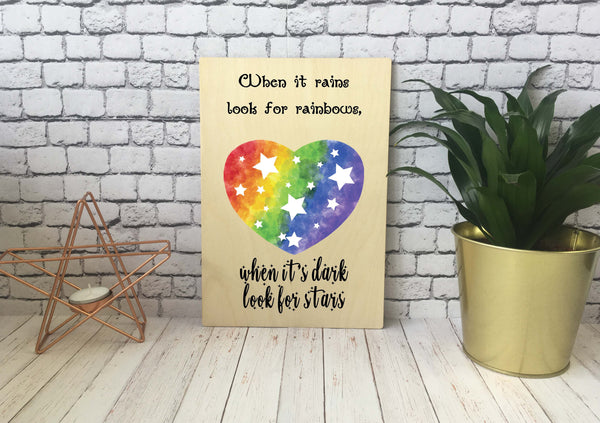 Wooden Print - Rainbows