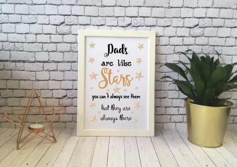 Card Print - Dads Are Like Stars