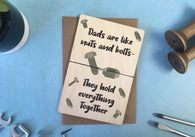 Printed Wooden Wish Bracelet - Dads Are Like Nuts & Bolts