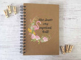 Kraft Lined Notepad -  Flamingo