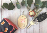 Wooden Keyring - Flamingo