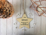 Wooden Star Ornament - Wherever you go leave a little Sparkle