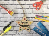 Wooden Star Ornament - Bright Stars Amazing Pre-School  Teacher