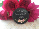 Chalkboard Floral Alternative Pregnancy Badges