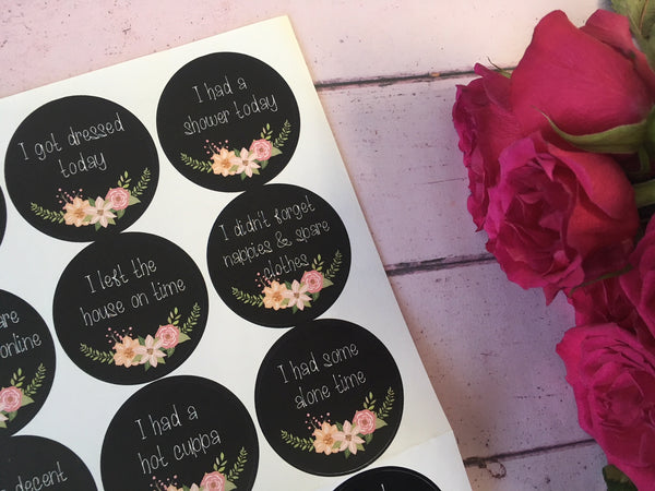 Mummy Journey Stickers - Chalkboard Floral