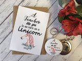 A6 postcard print - A Teacher like you is as rare as a Unicorn