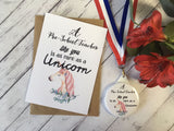 A6 postcard print - A Pre-School Teacher like you is as rare as a Unicorn