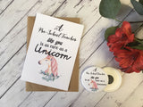 A6 postcard print - A Pre-School Teacher like you is as rare as a Unicorn