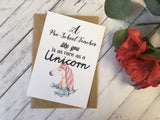 A6 postcard print - A Pre-School Teacher like you is as rare as a Unicorn