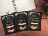 Pregnancy Journey & Reality Cards ® Chalkboard Floral