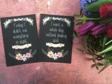 Pregnancy Journey & Reality Cards ® Chalkboard Floral