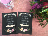 Pregnancy Journey & Reality Cards ® Chalkboard Floral