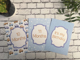 Blue Retro Baby Journey Cards ®