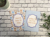 Blue Retro Baby Journey Cards ®