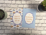 Blue Retro Baby Journey Cards ®