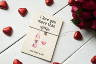 Printed Wooden Wish Bracelet - I Love You More Than Wine