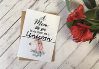 A6 postcard print - A Mom Like you is as are as a Unicorn